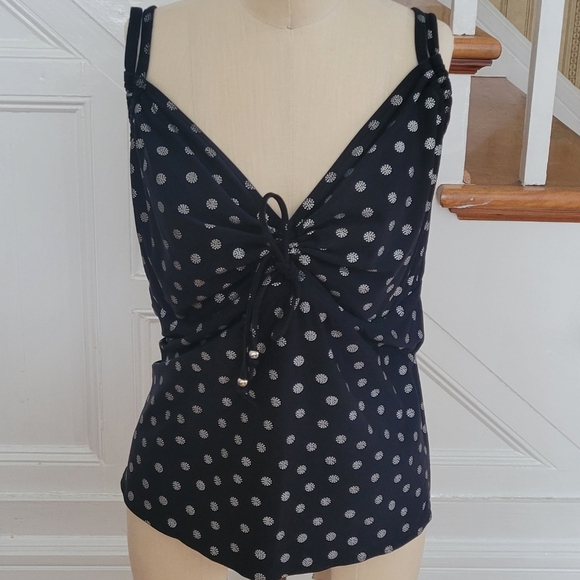 COCO REEF Ultra Fit Plus Size Bra Size Black Tankini Top Size 24W 46DD